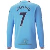 Officiële Voetbalshirt Manchester City Sterling 7 Thuis 2022-23 Lange Mouw - Heren